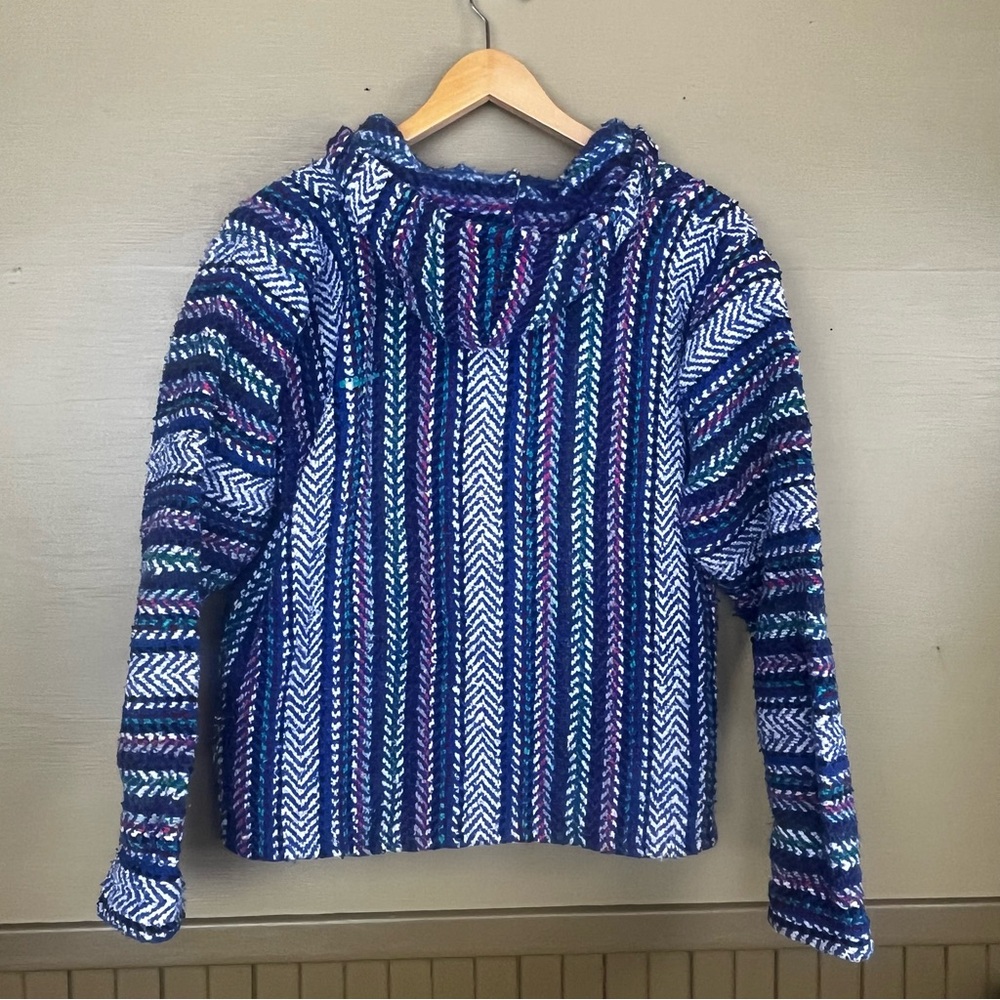 Baja Joe Mexican Hooded Poncho Beach  “Drug Rug” - Picture 6 of 10